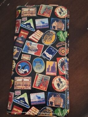 Travel Sticker Print Wallet Phone Case - Multicolor